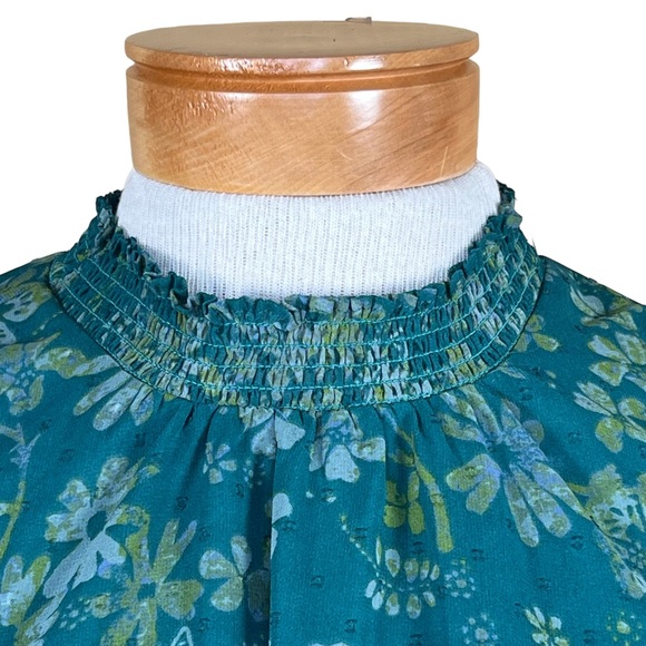 Free People “Sea Combo” Swiss Dot Sheer Blouse Balloon Sleeves Oversized… - Picture 2 of 16